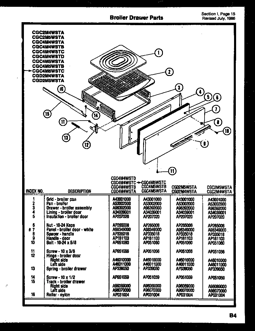 11 - BROILER DRAWER PARTS