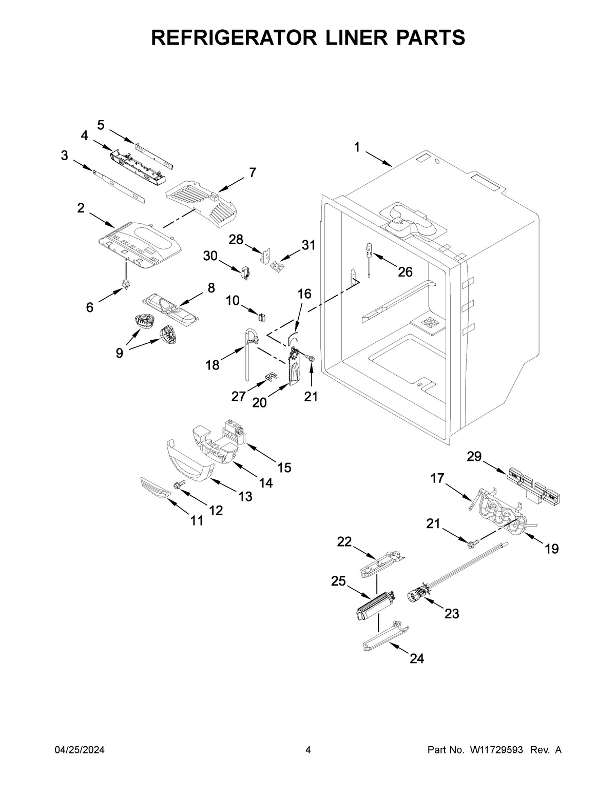 03 - REFRIGERATOR LINER PARTS