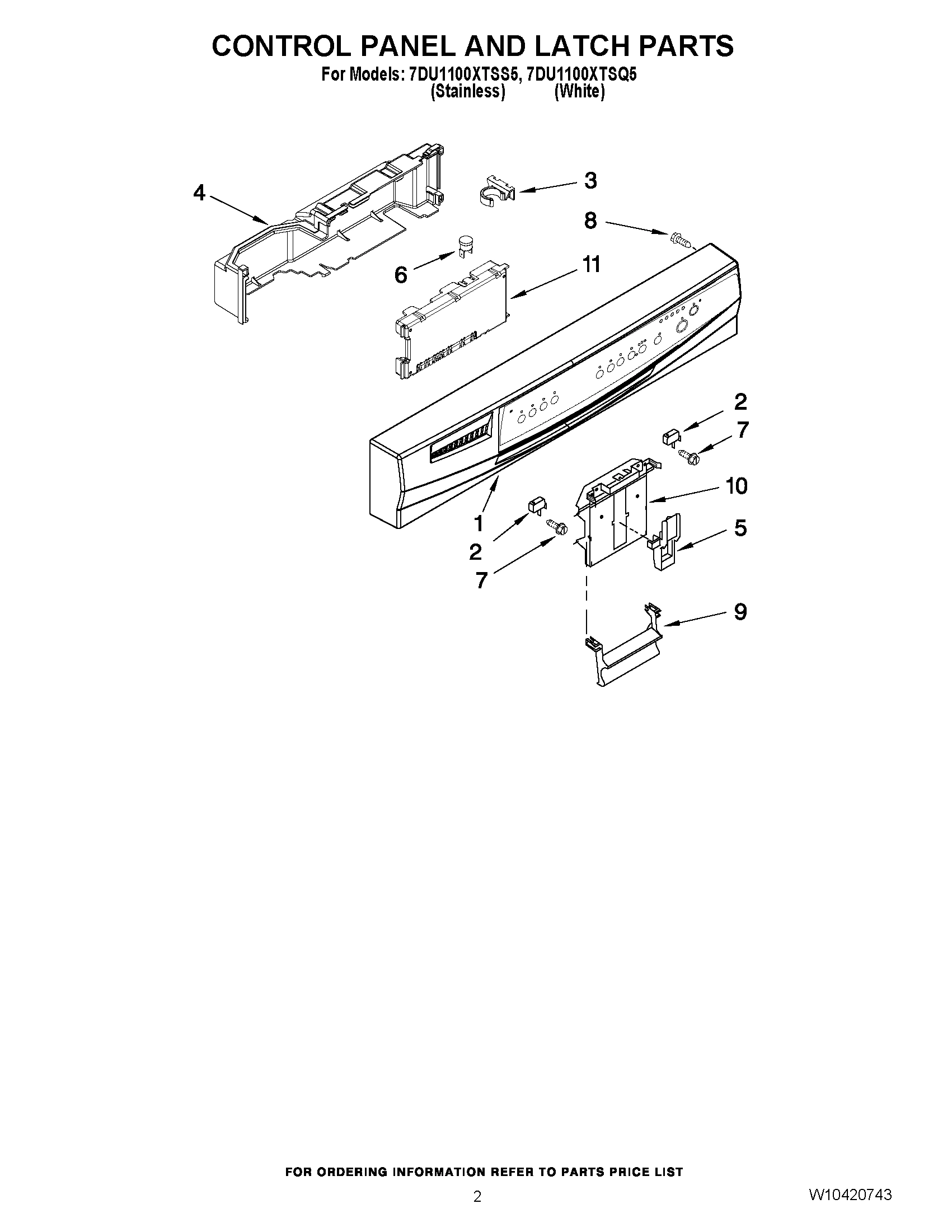 02 - CONTROL PANEL AND LATCH PARTS