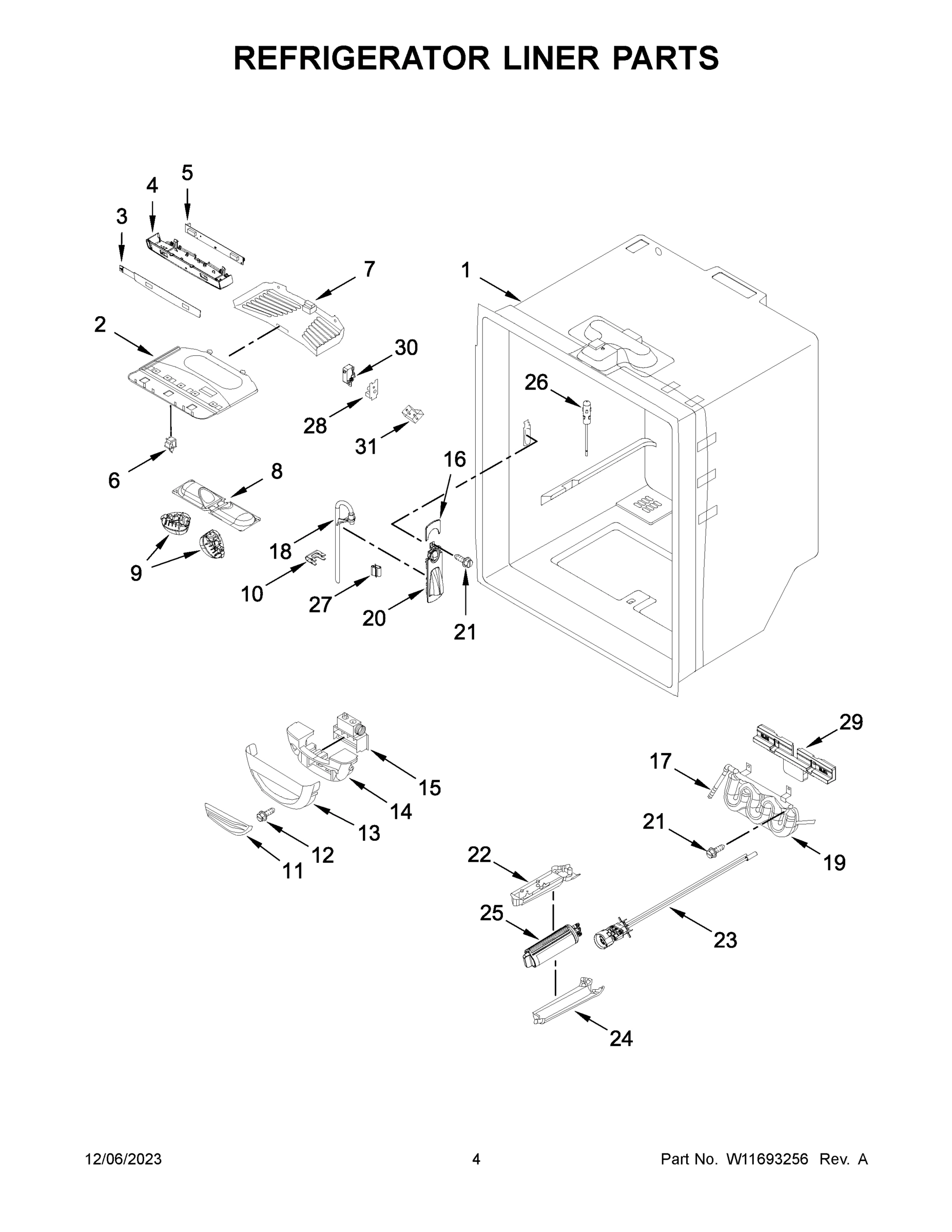03 - REFRIGERATOR LINER PARTS