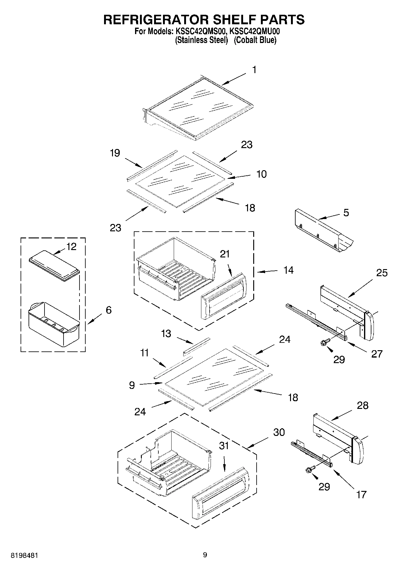 07 - REFRIGERATOR SHELF PARTS
