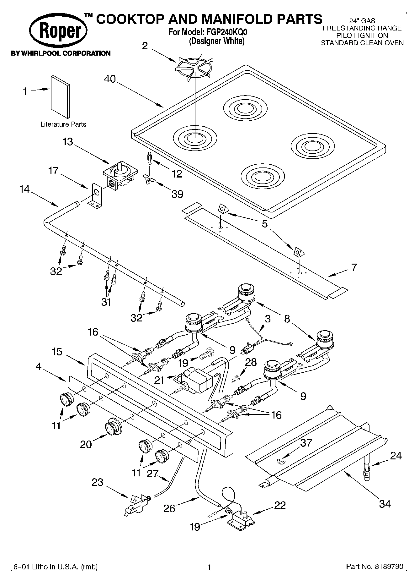 01 - COOKTOP AND MANIFOLD, LITERATURE