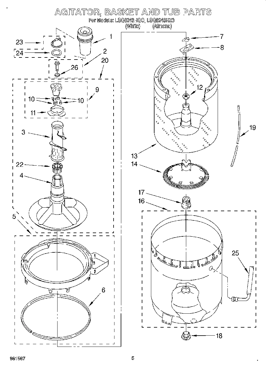 03 - AGITATOR, BASKET AND TUB