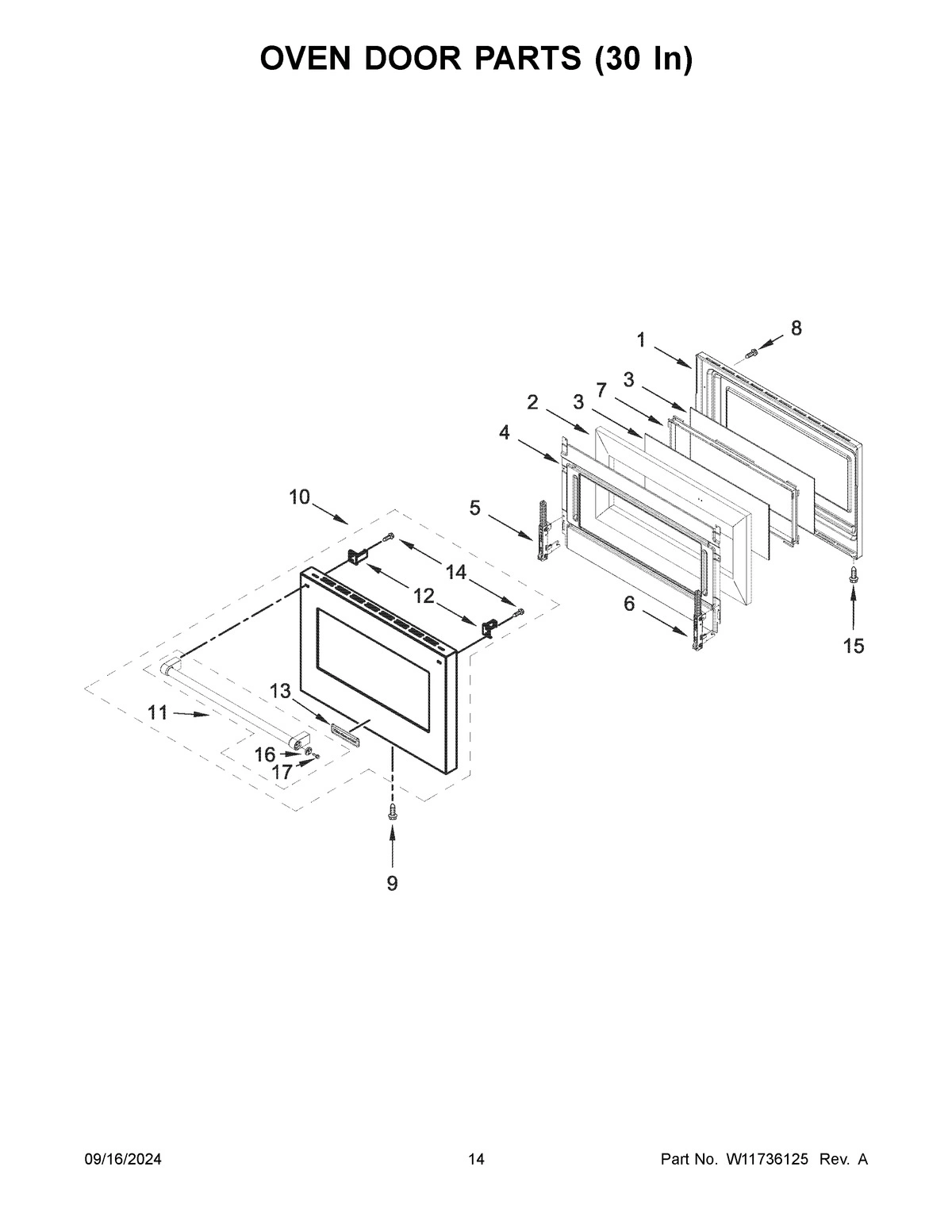 08 - OVEN DOOR PARTS (30 IN)