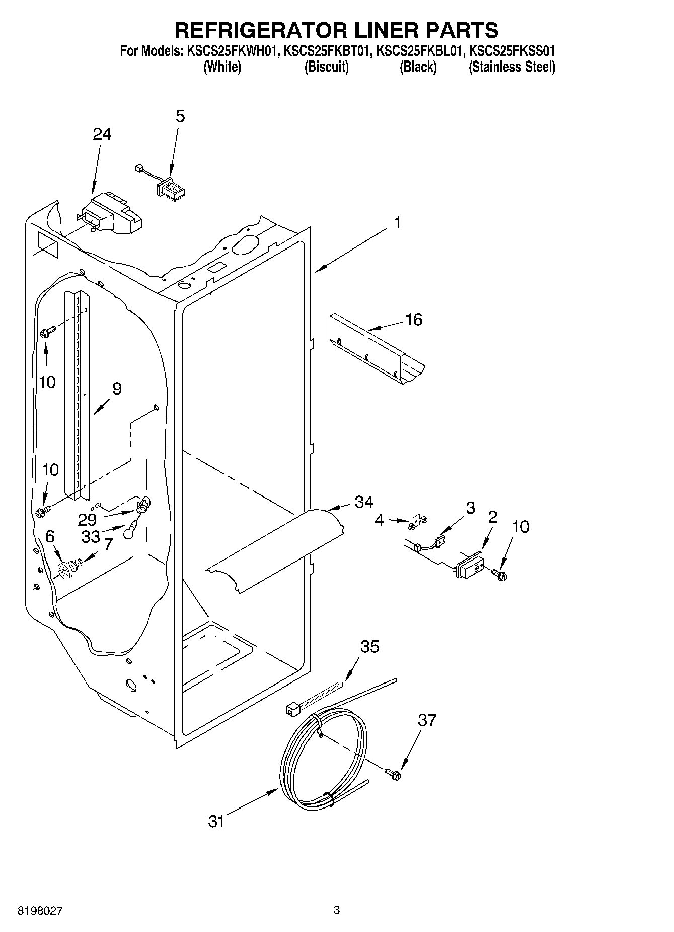 02 - REFRIGERATOR LINER PARTS
