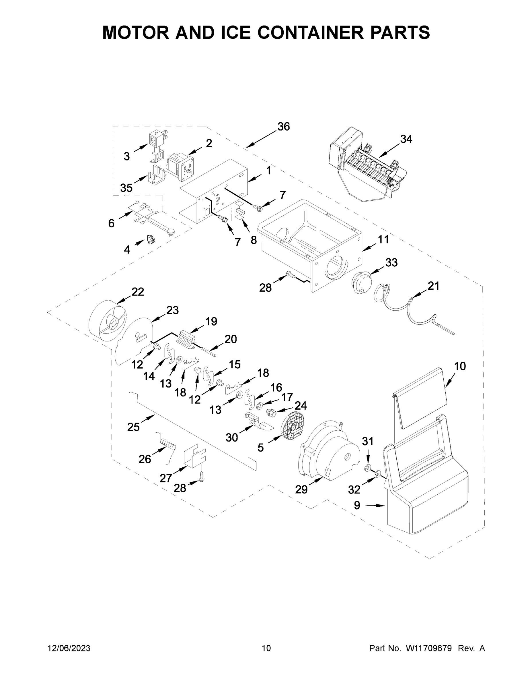 06 - MOTOR AND ICE CONTAINER PARTS