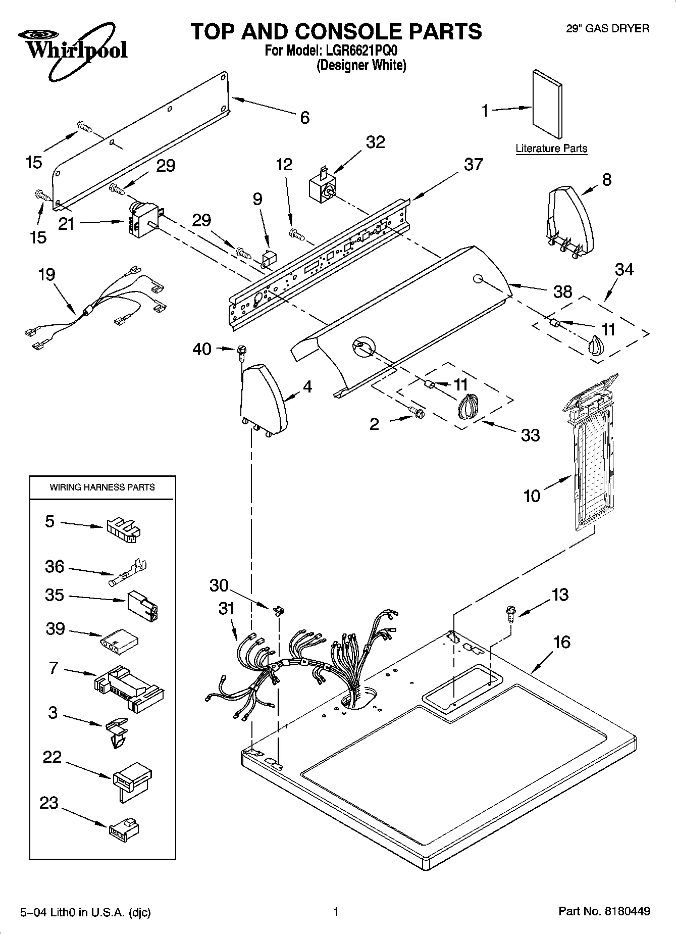 01 - TOP AND CONSOLE PARTS