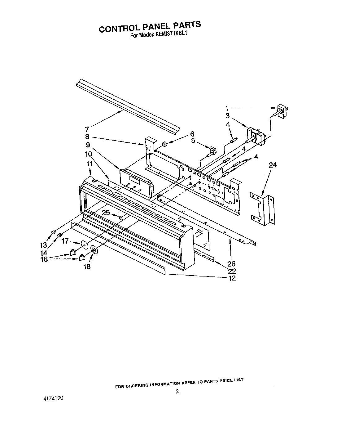 02 - CONTROL PANEL, LIT/OPTIONAL