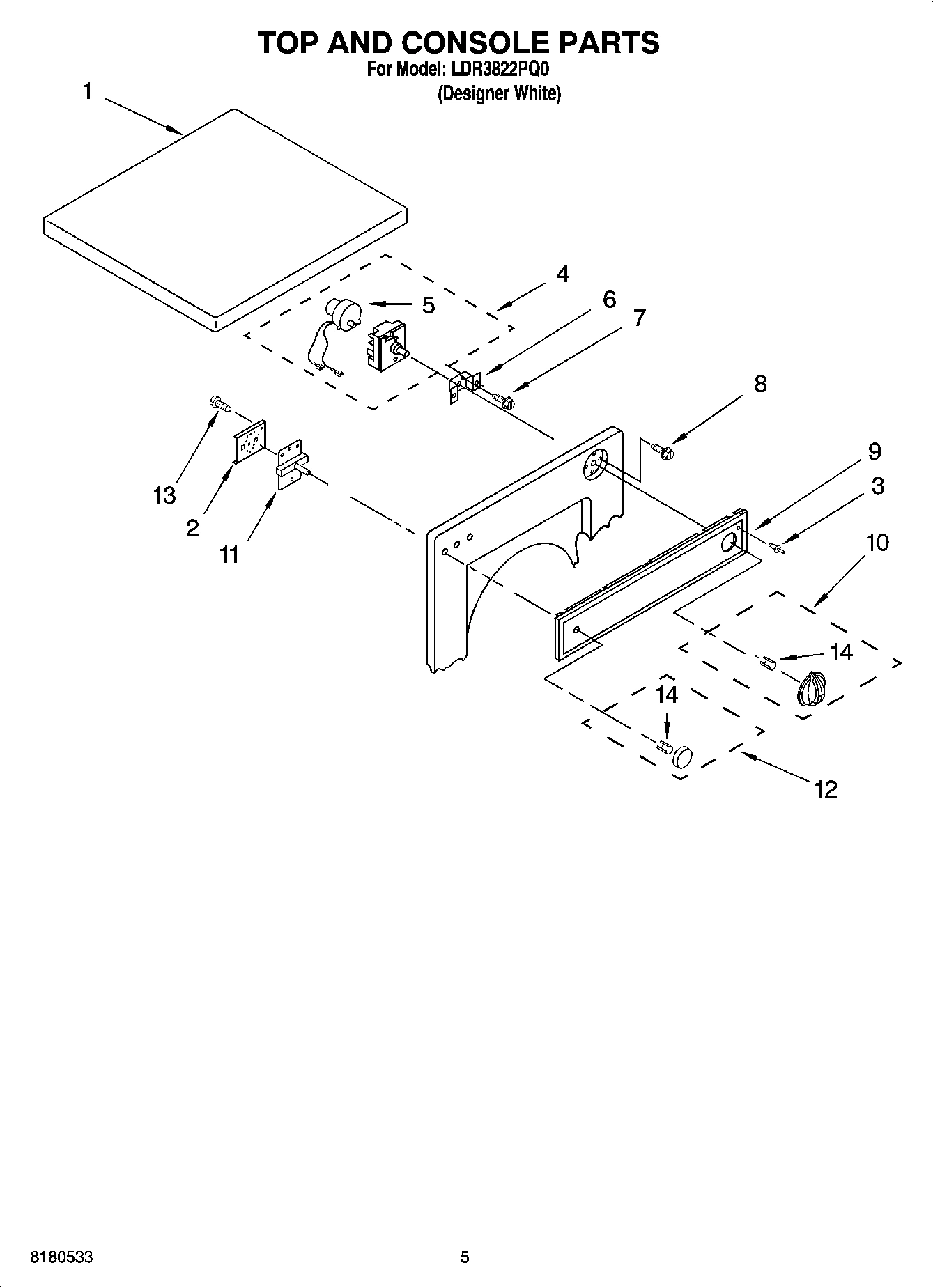 03 - TOP AND CONSOLE PARTS, OPTIONAL PARTS (NOT INCLUDED)