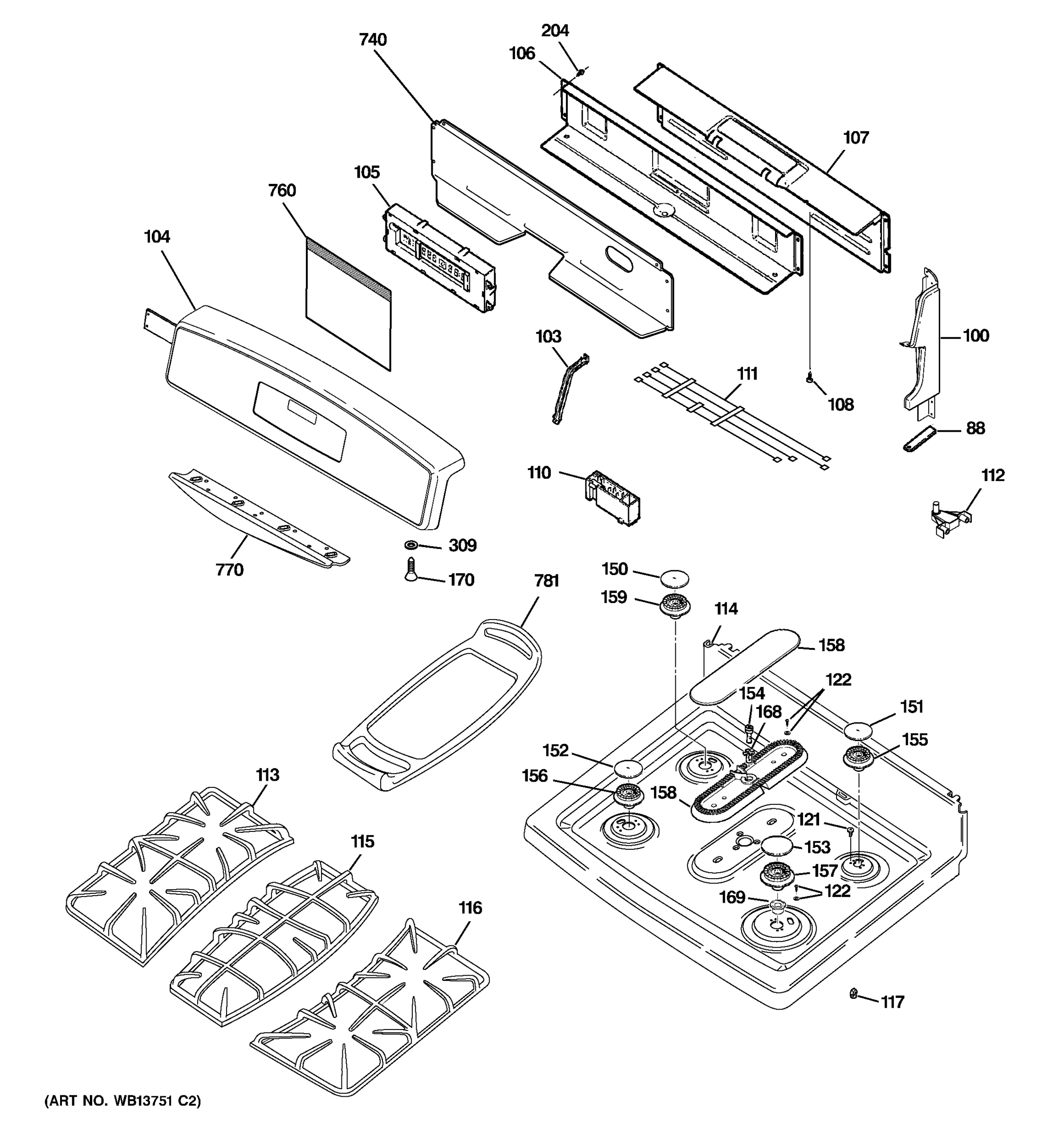 CONTROL PANEL & COOKTOP