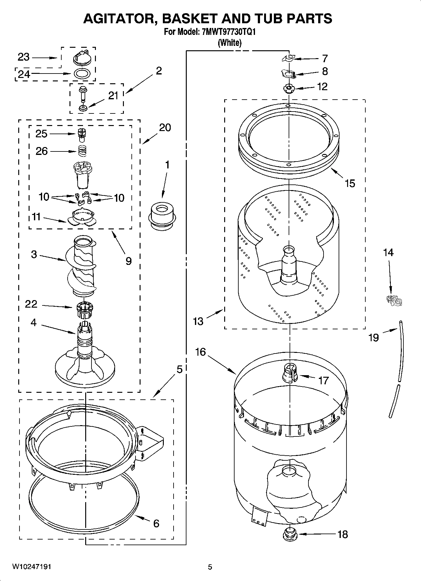 03 - AGITATOR, BASKET AND TUB PARTS