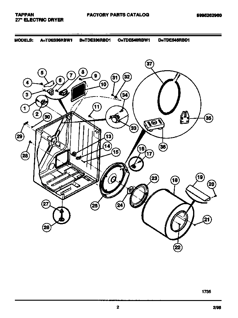 02 - CABINET, DRUM, HEATER ASSEMBLY
