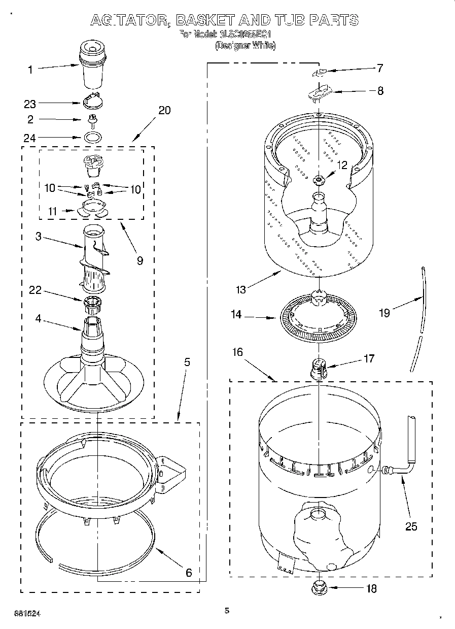 03 - AGITATOR, BASKET AND TUB