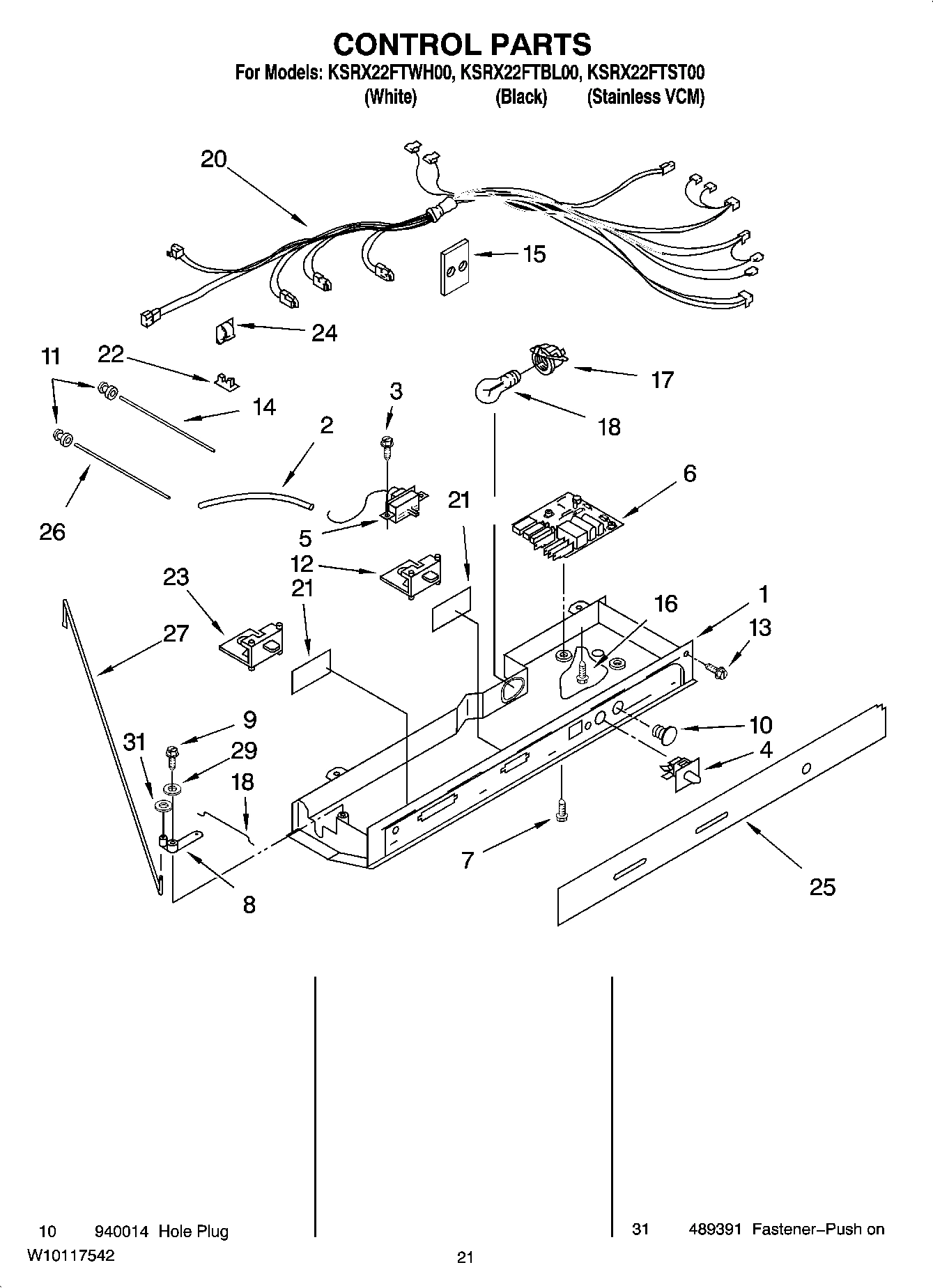 12 - CONTROL PARTS, OPTIONAL PARTS (NOT INCLUDED)