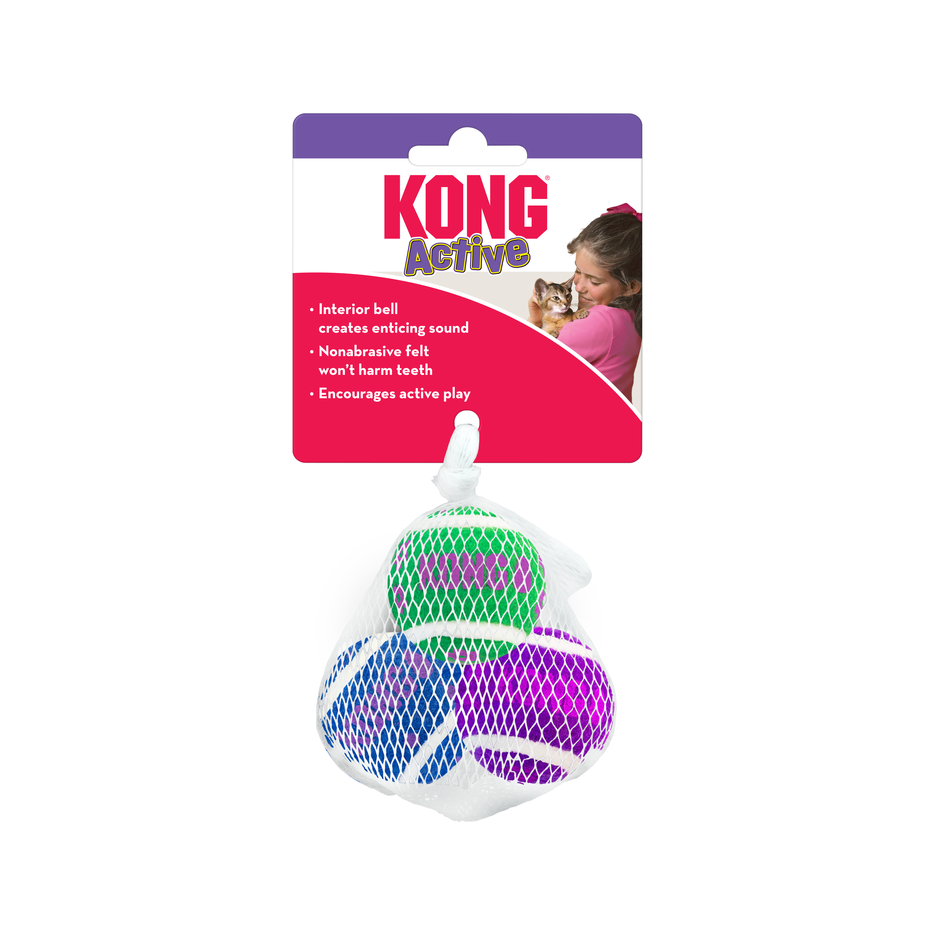 KONG Cat Active Tennis Balls w/Bells KONG Cat Active Tennis Balls w/Bells