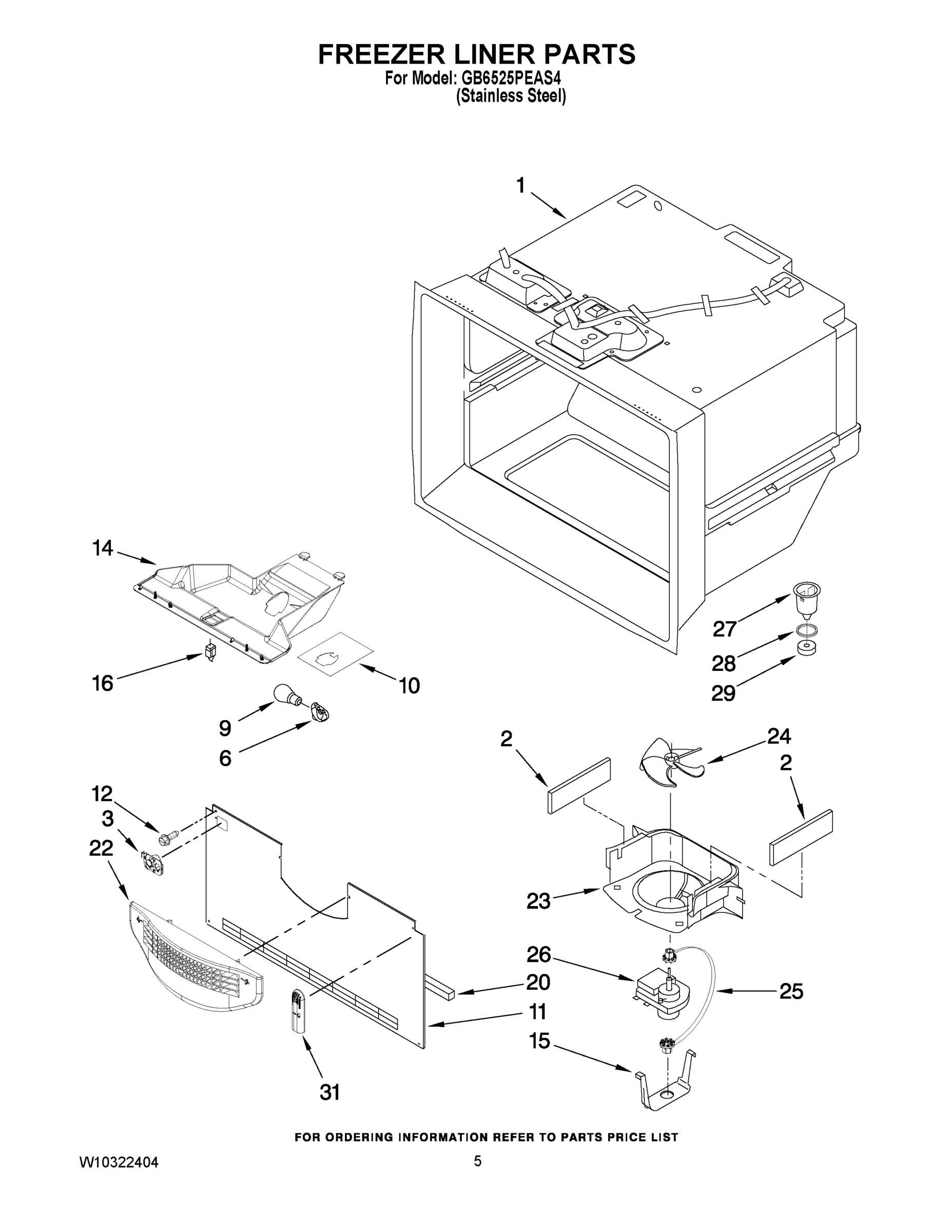 03 - FREEZER LINER PARTS