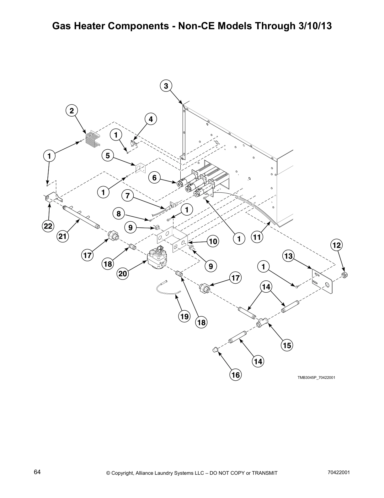 Gas Heater Components - Non-CE Models Through 3/10/13