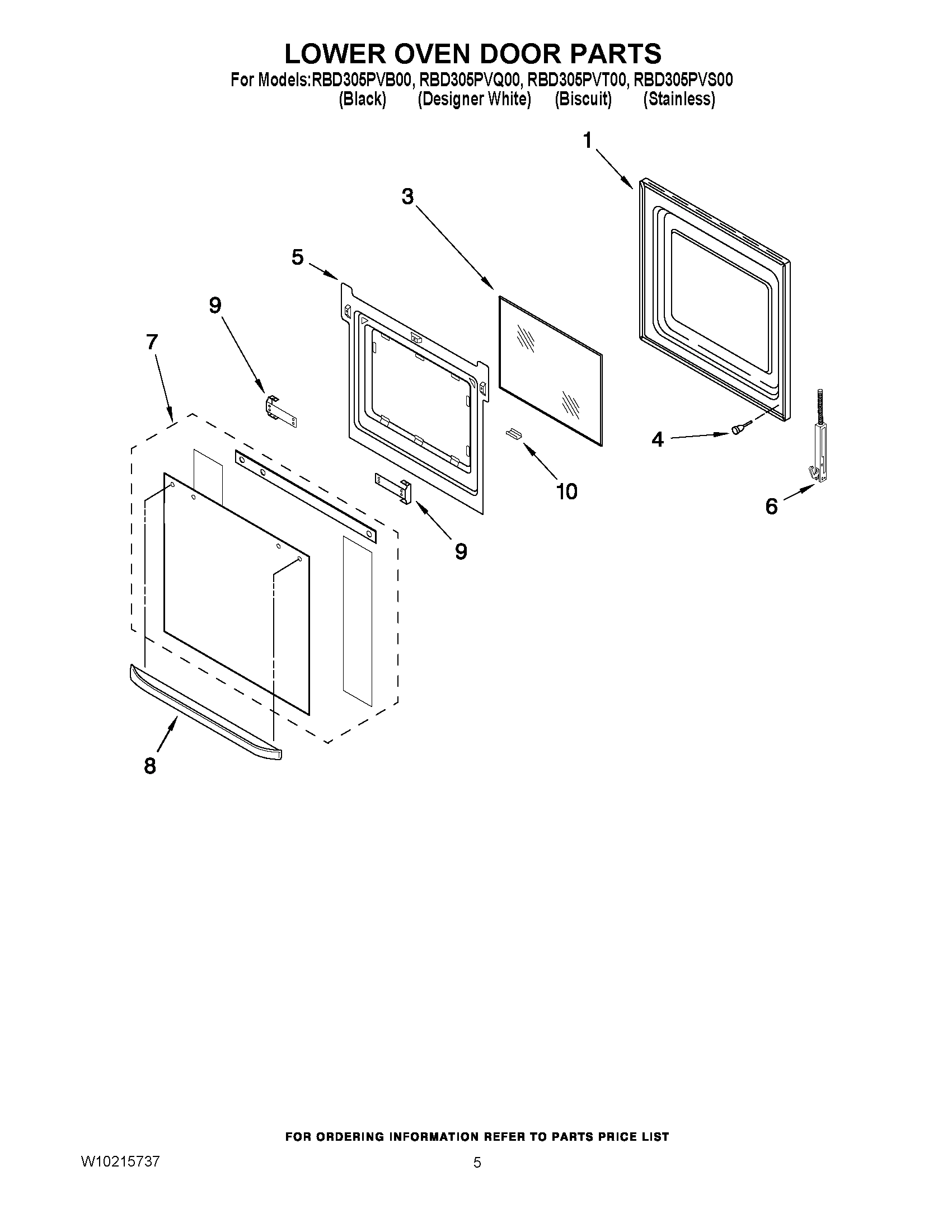 03 - LOWER OVEN DOOR PARTS