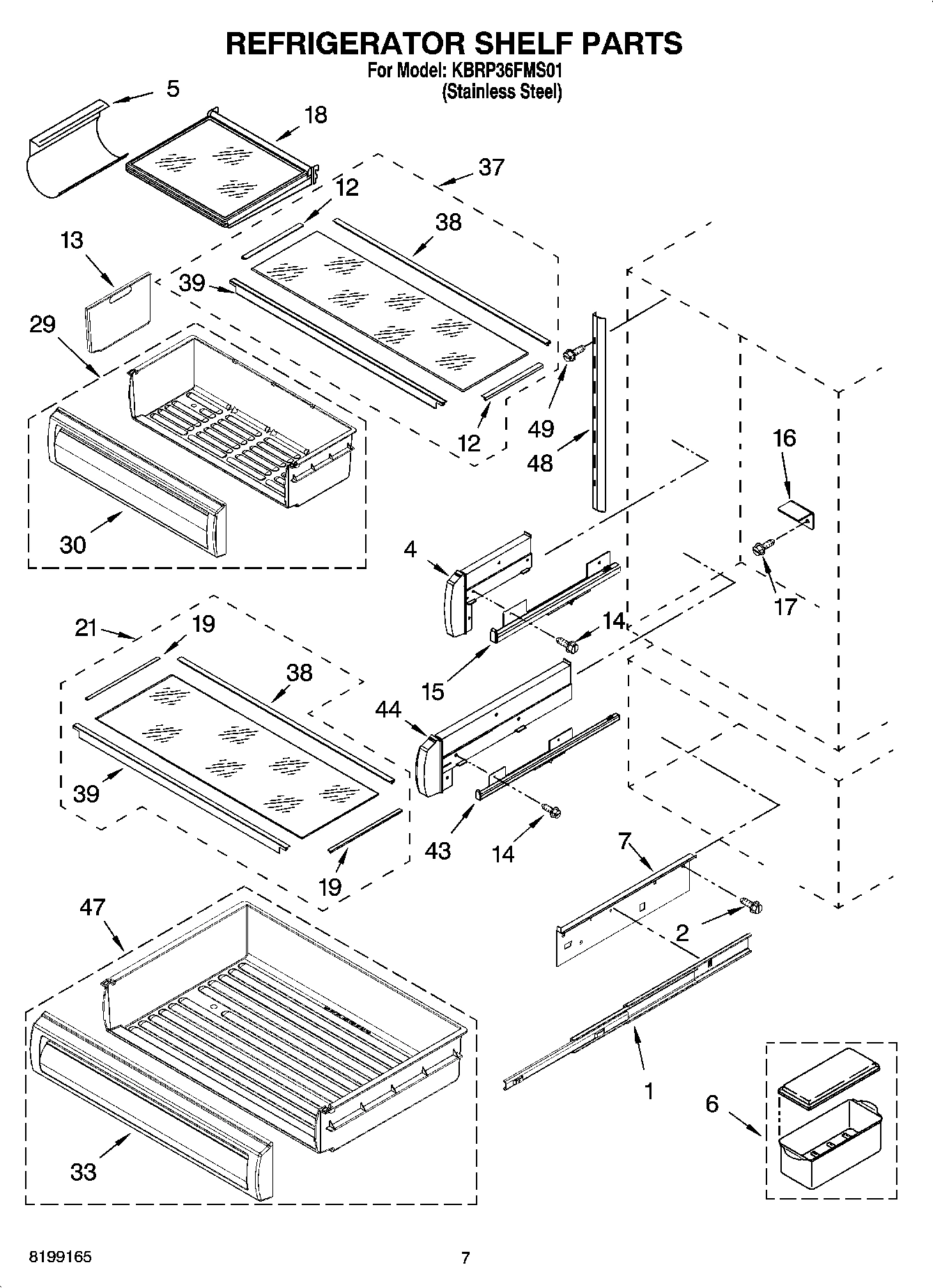 05 - REFRIGERATOR SHELF PARTS