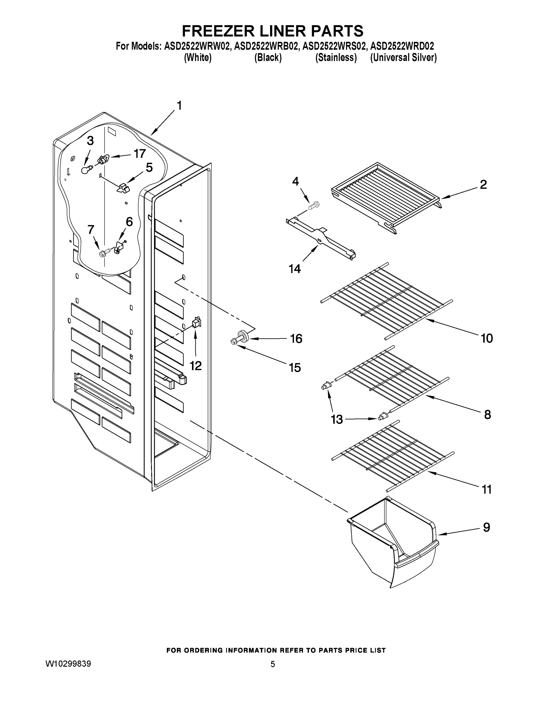 04 - FREEZER LINER PARTS