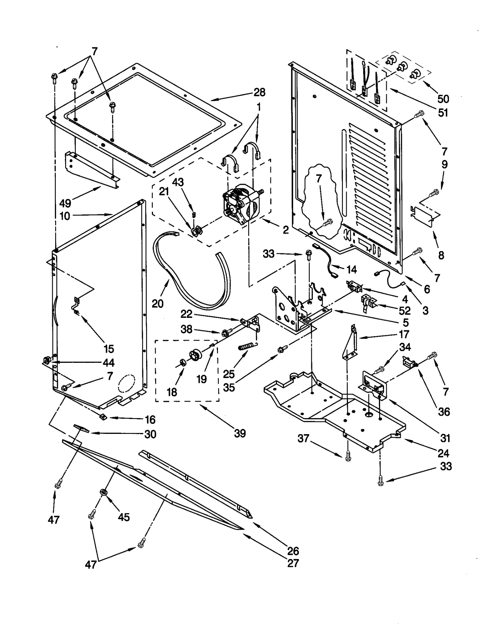 DRYER CABINET AND MOTOR