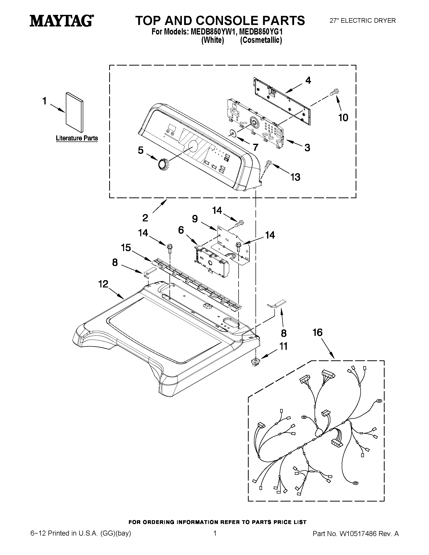 01 - TOP AND CONSOLE PARTS