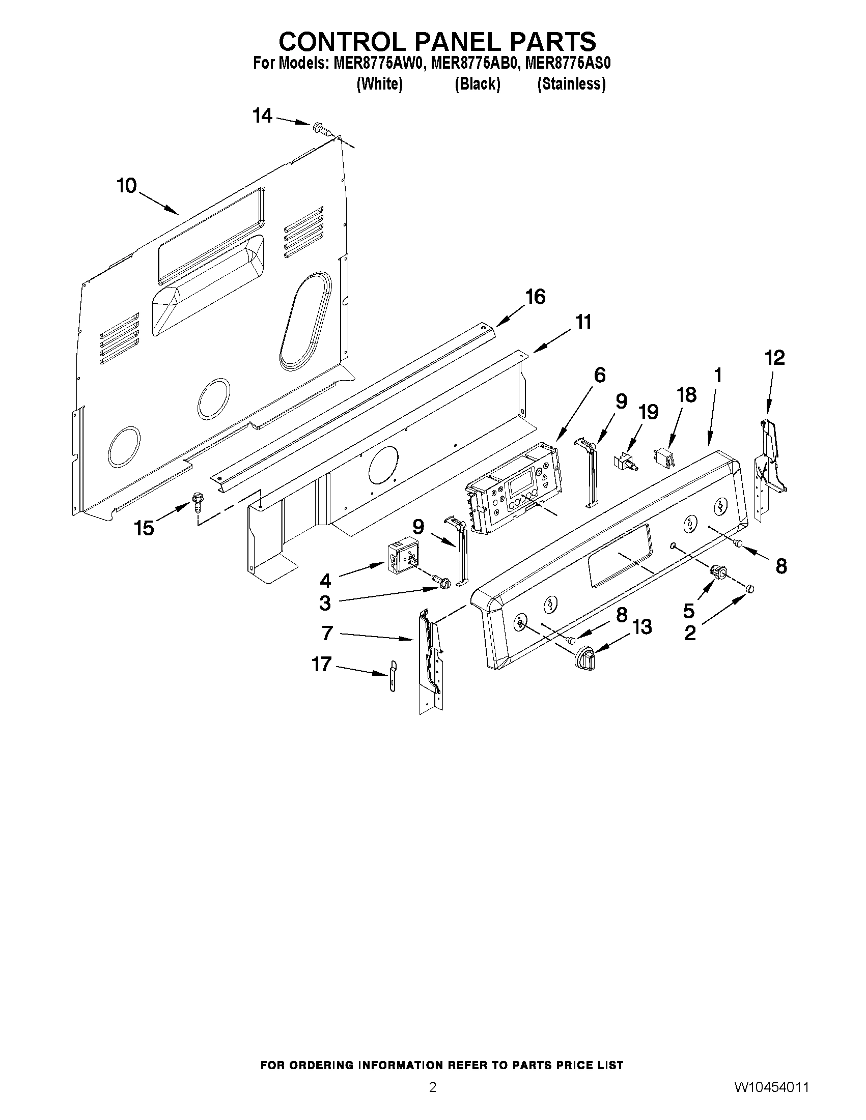 02 - CONTROL PANEL PARTS
