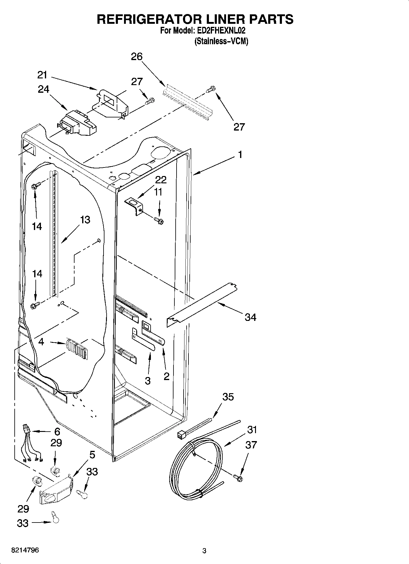 02 - REFRIGERATOR LINER PARTS
