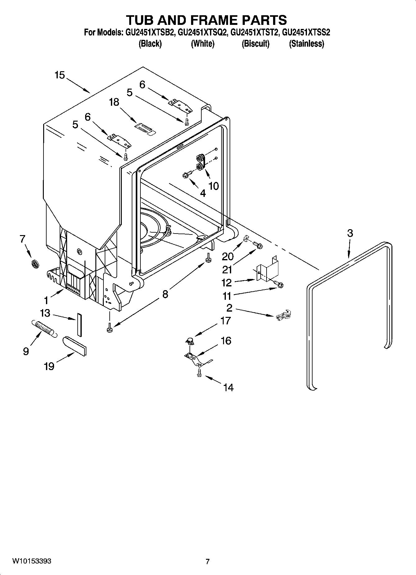 07 - TUB AND FRAME PARTS