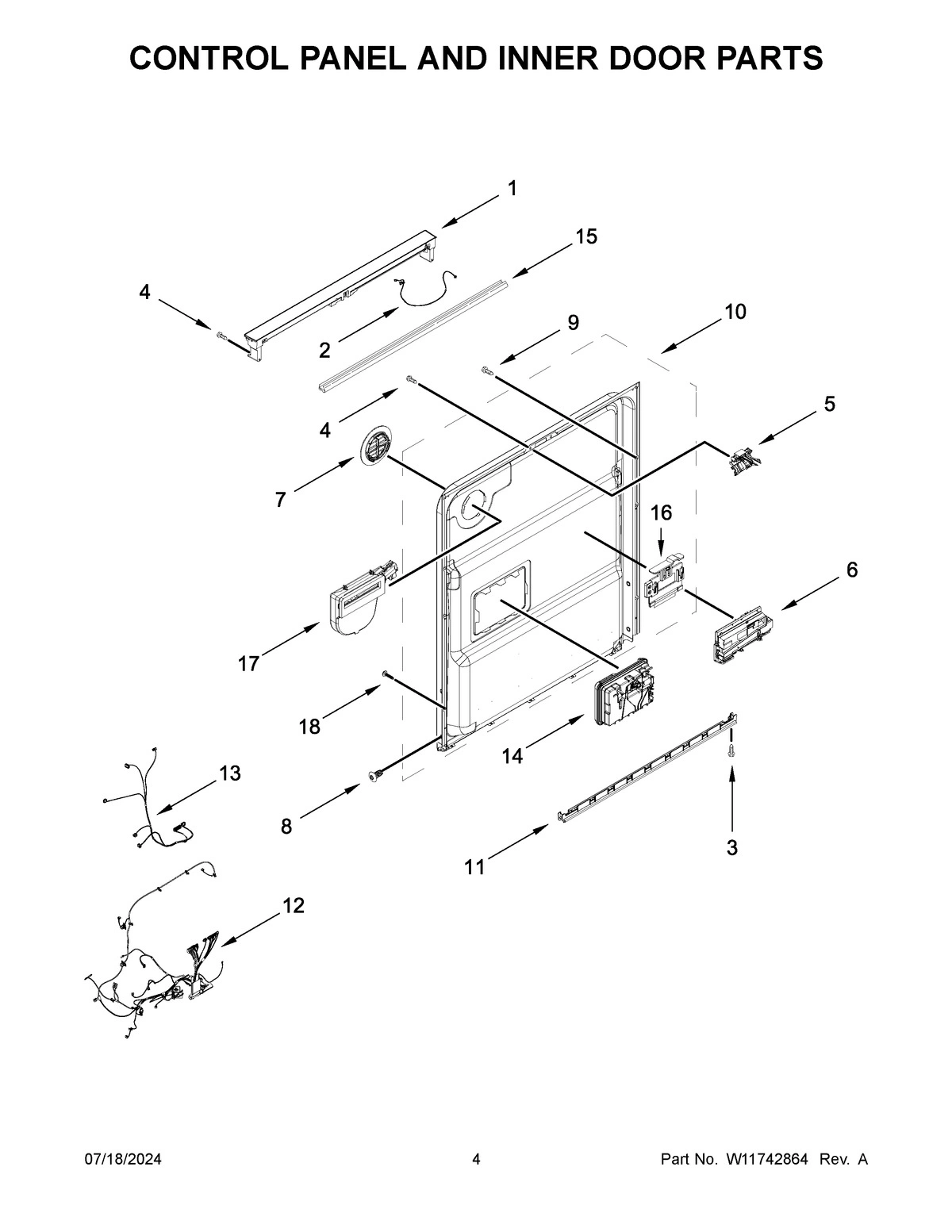 03 - CONTROL PANEL AND INNER DOOR PARTS