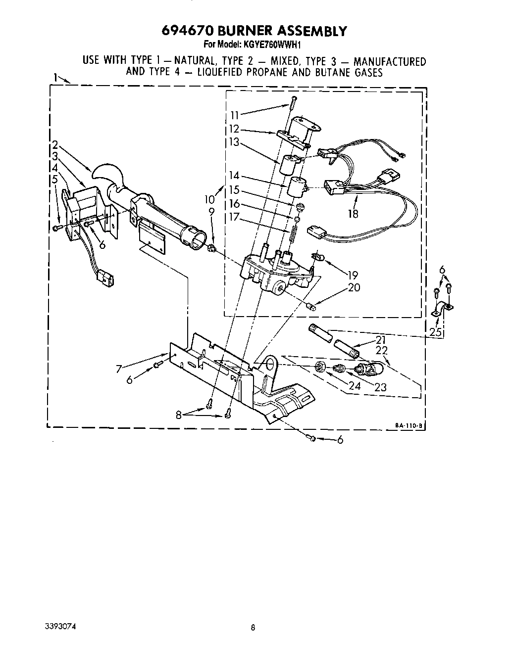05 - 694670 BURNER ASSEMBLY