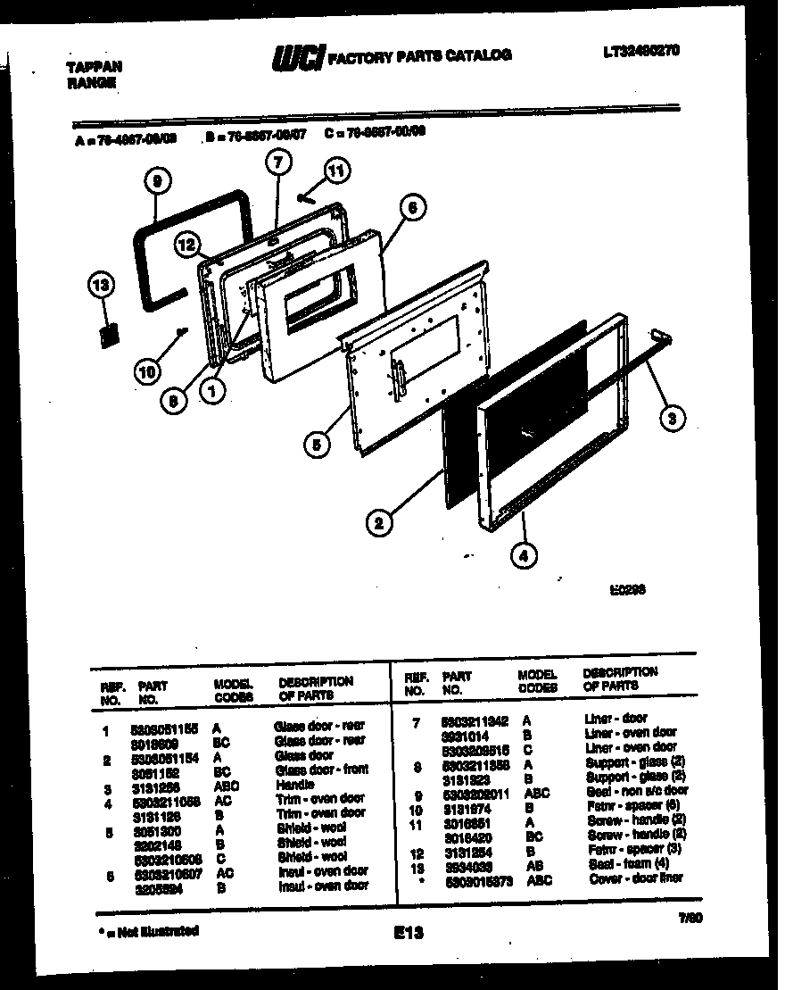 04 - LOWER OVEN DOOR PARTS