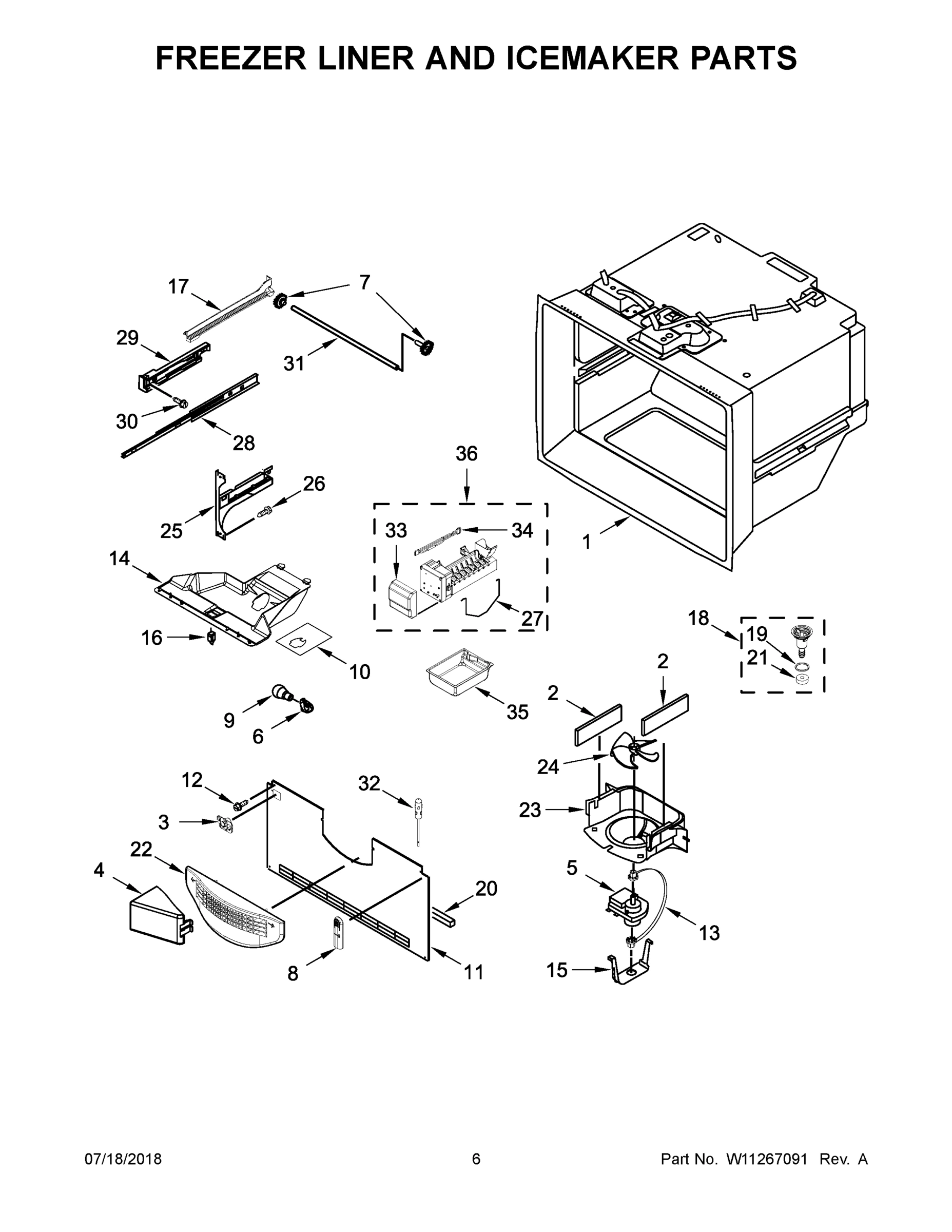 04 - FREEZER LINER AND ICEMAKER PARTS