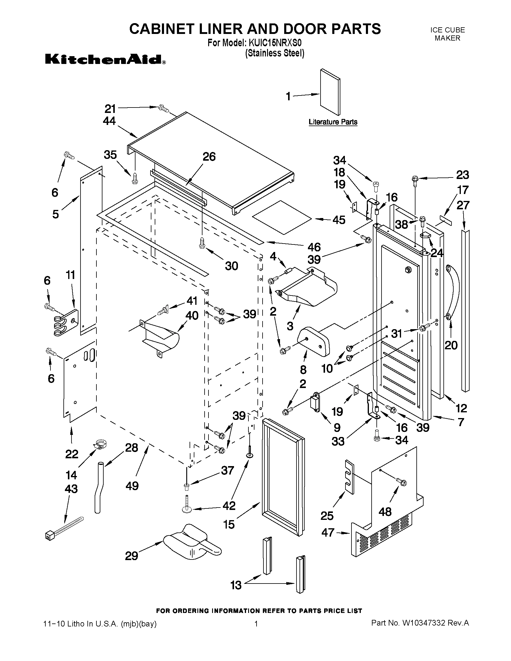 01 - CABINET LINER AND DOOR PARTS