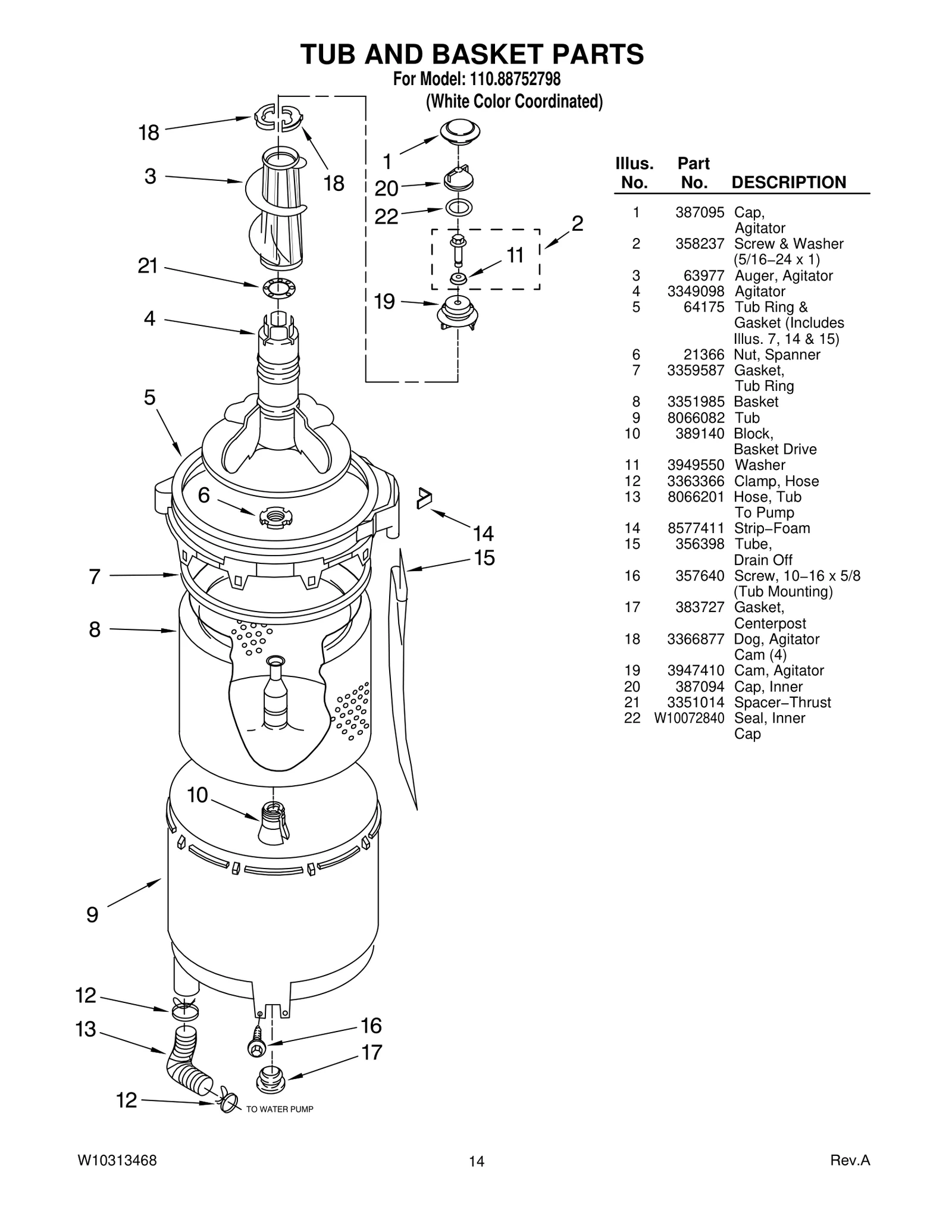 TUB AND BASKET PARTS