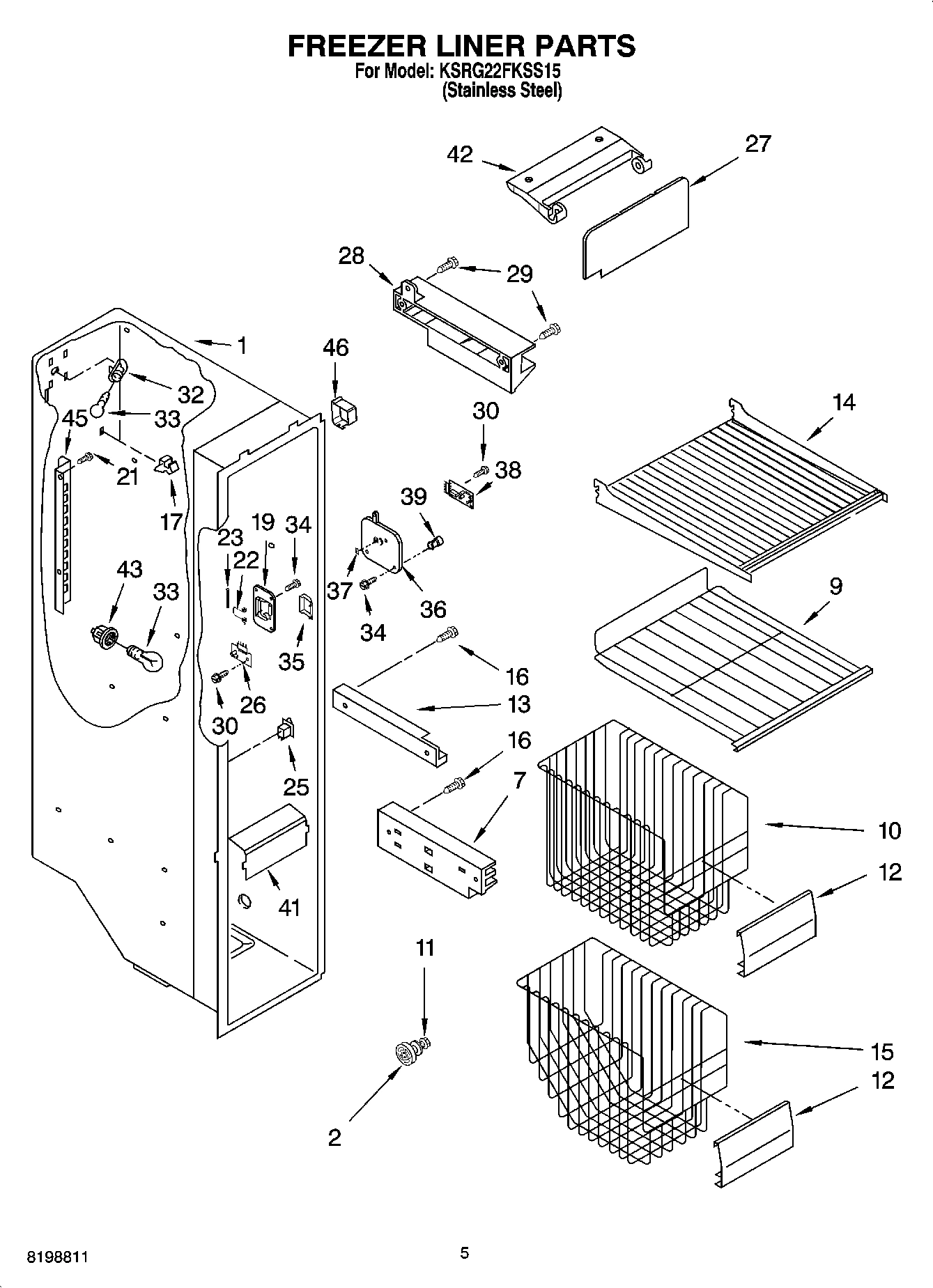 04 - FREEZER LINER PARTS