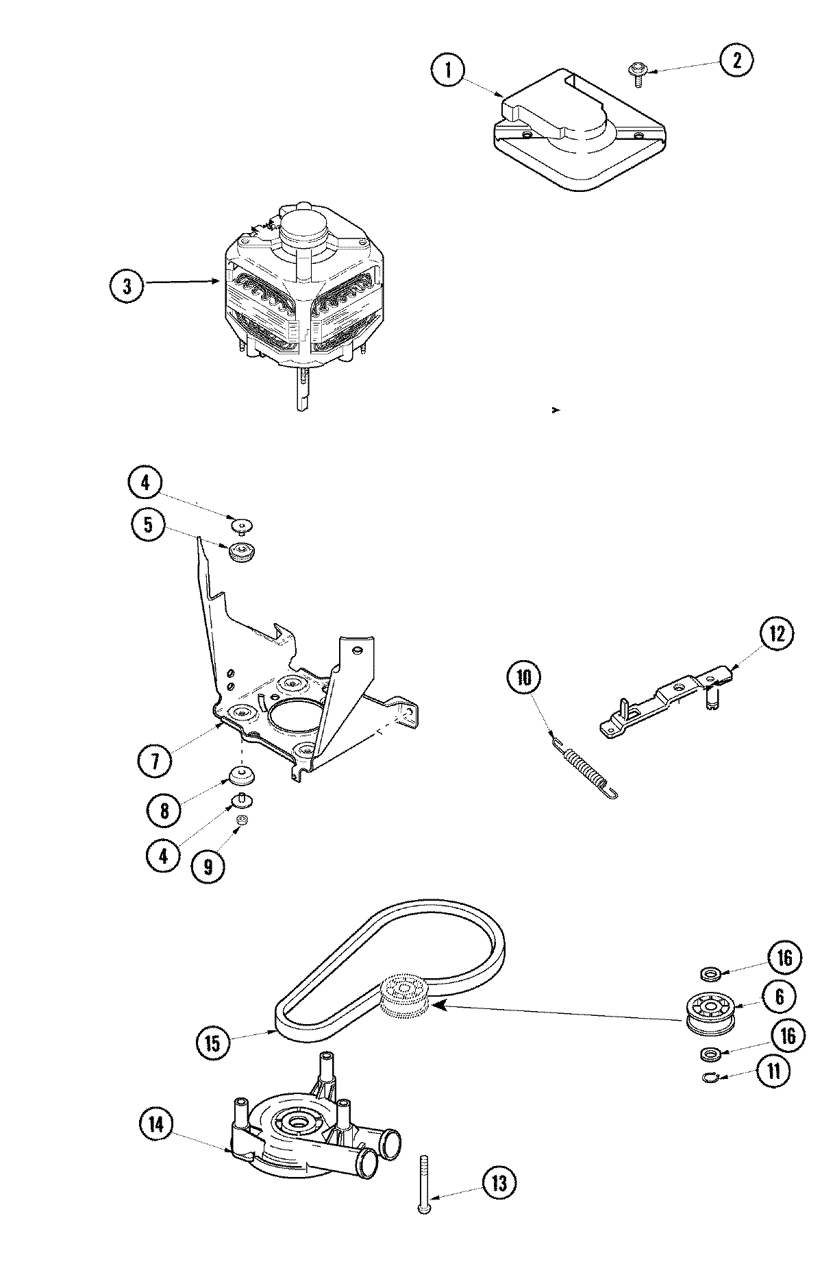 04 - MOTOR, PUMP AND IDLER ASSEMBLY