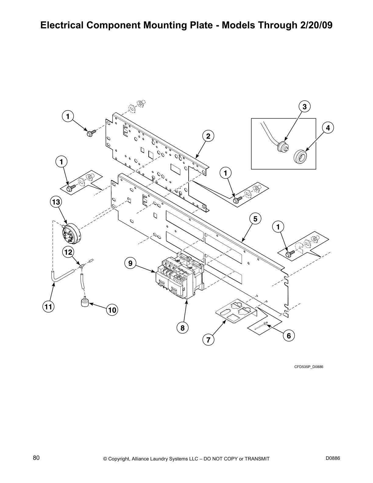 Electrical Component Mounting Plate - Models Through 2/20/09