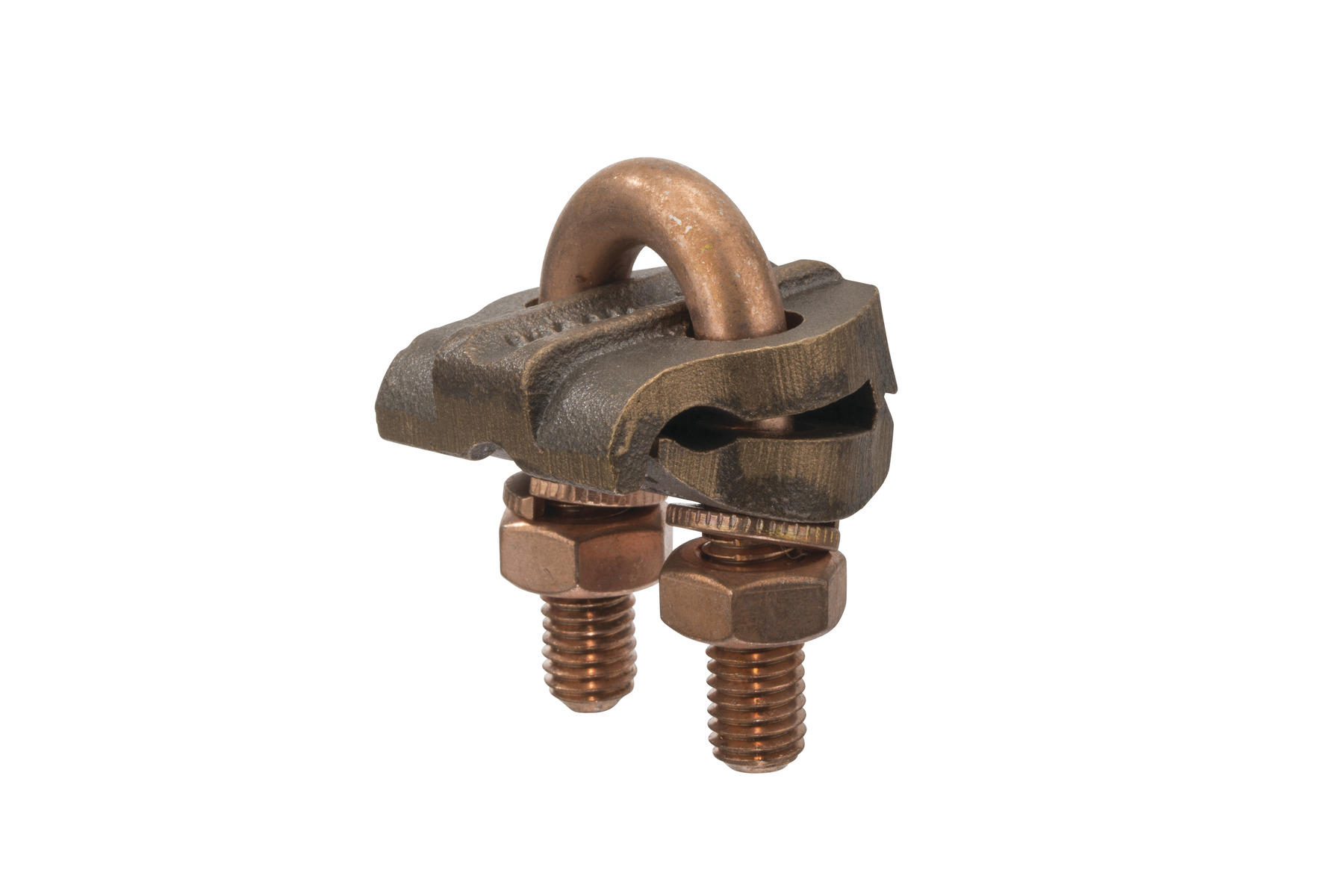 Bronze U-Bolt Clamp, Three Wires, 1-1/4″ Pipe, 2/0-4 AWG, Burial - NSI  Industries