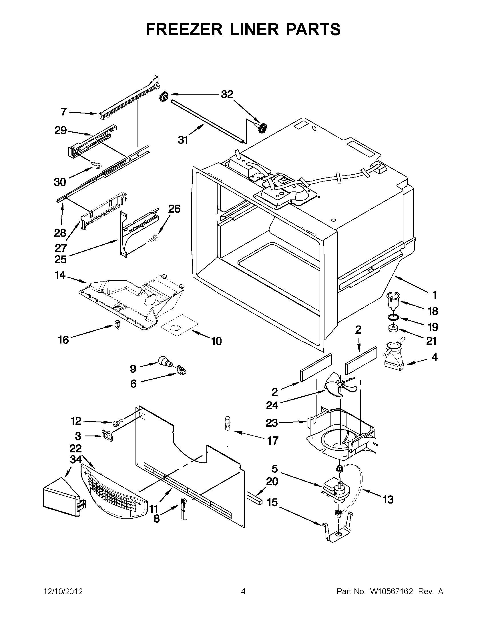 02 - FREEZER LINER PARTS