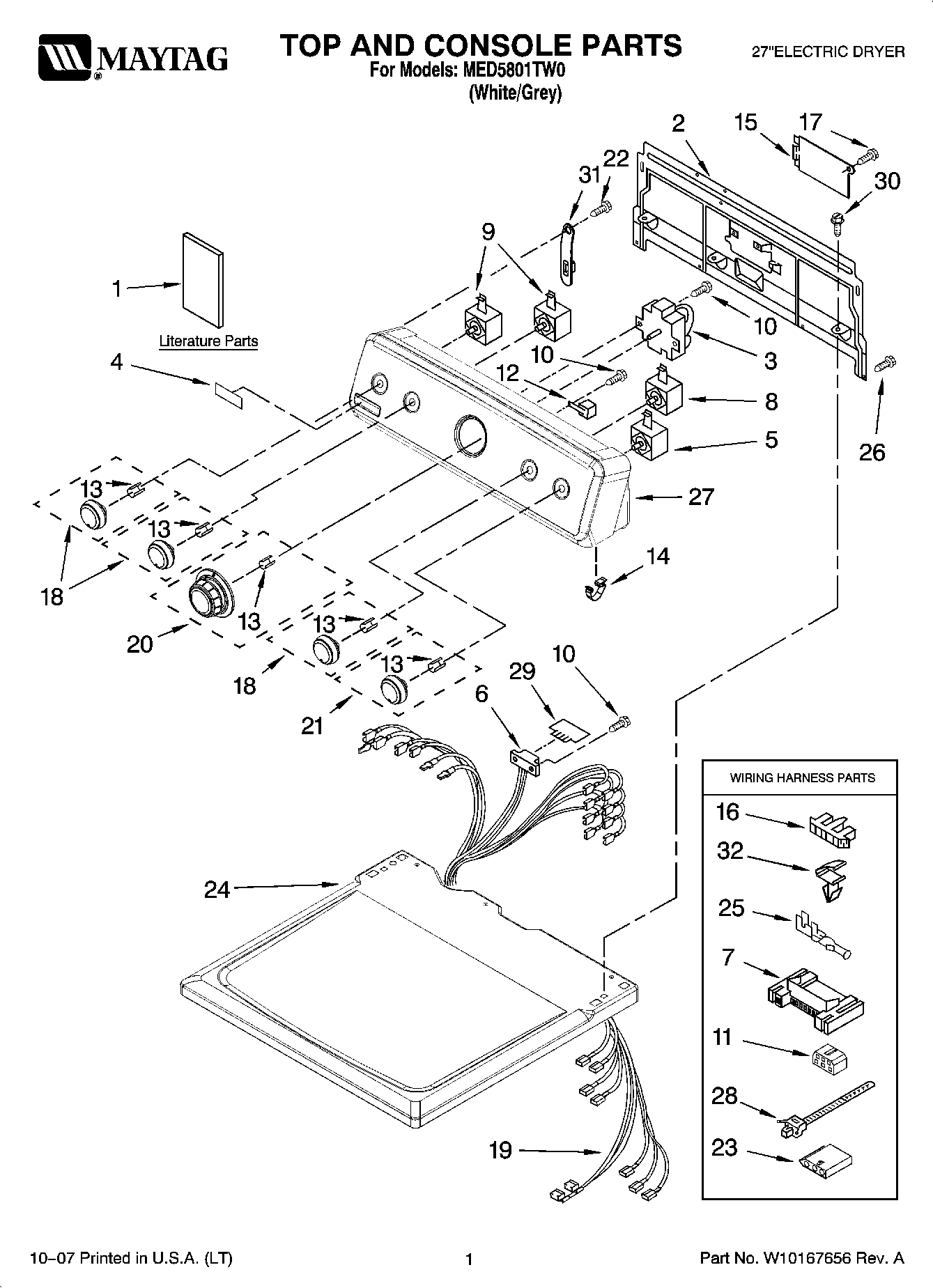 01 - TOP AND CONSOLE PARTS