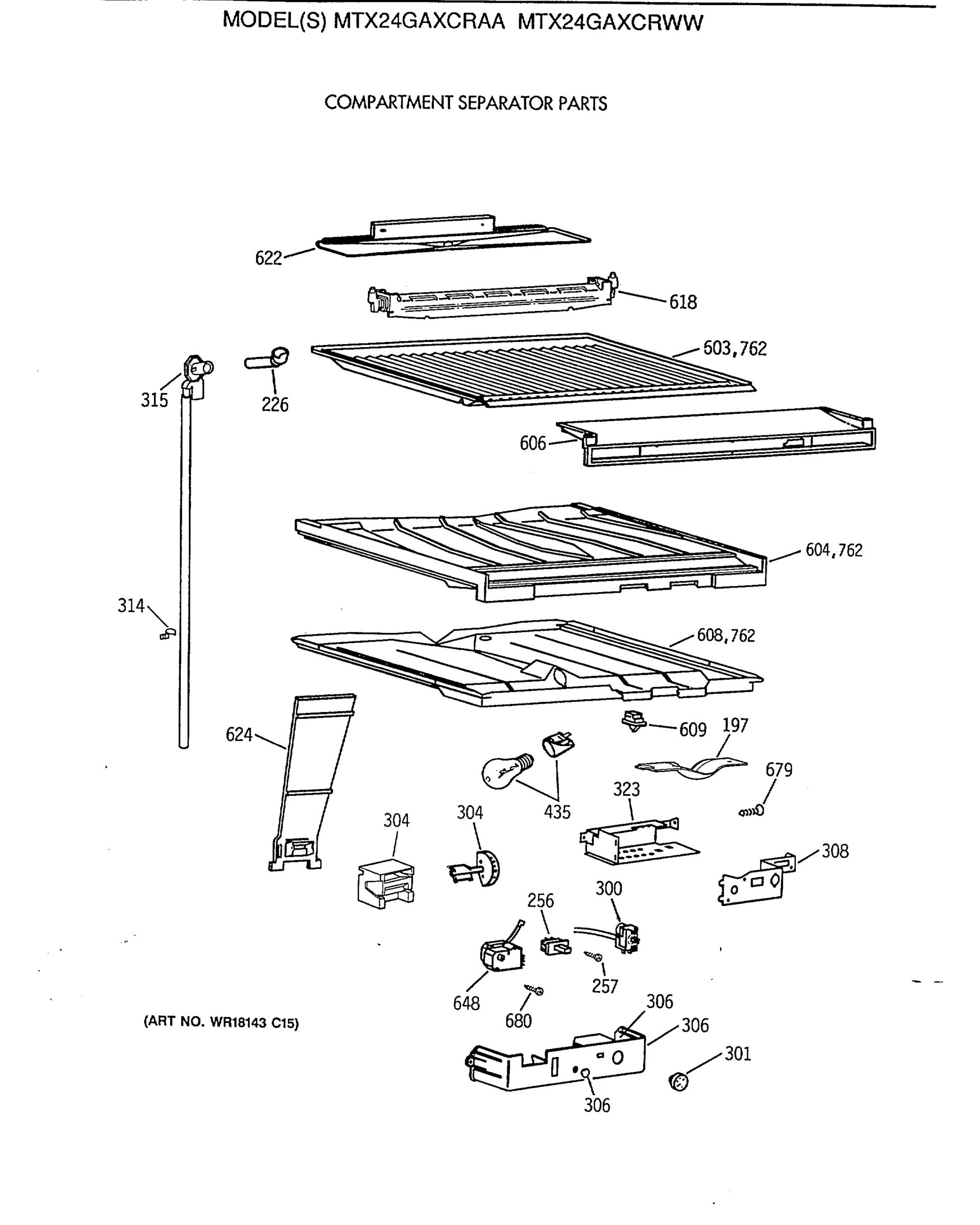 COMPARTMENT SEPARATOR PARTS