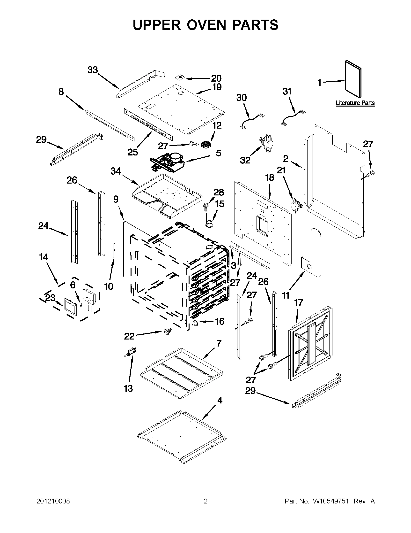 01 - UPPER OVEN PARTS