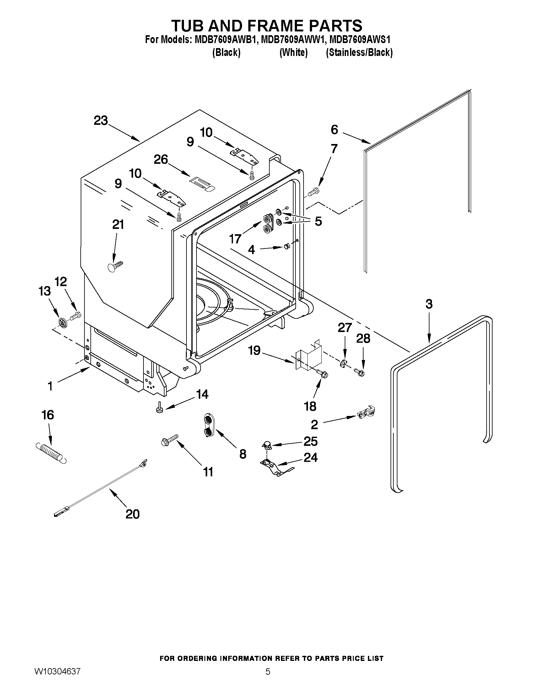 05 - TUB AND FRAME PARTS