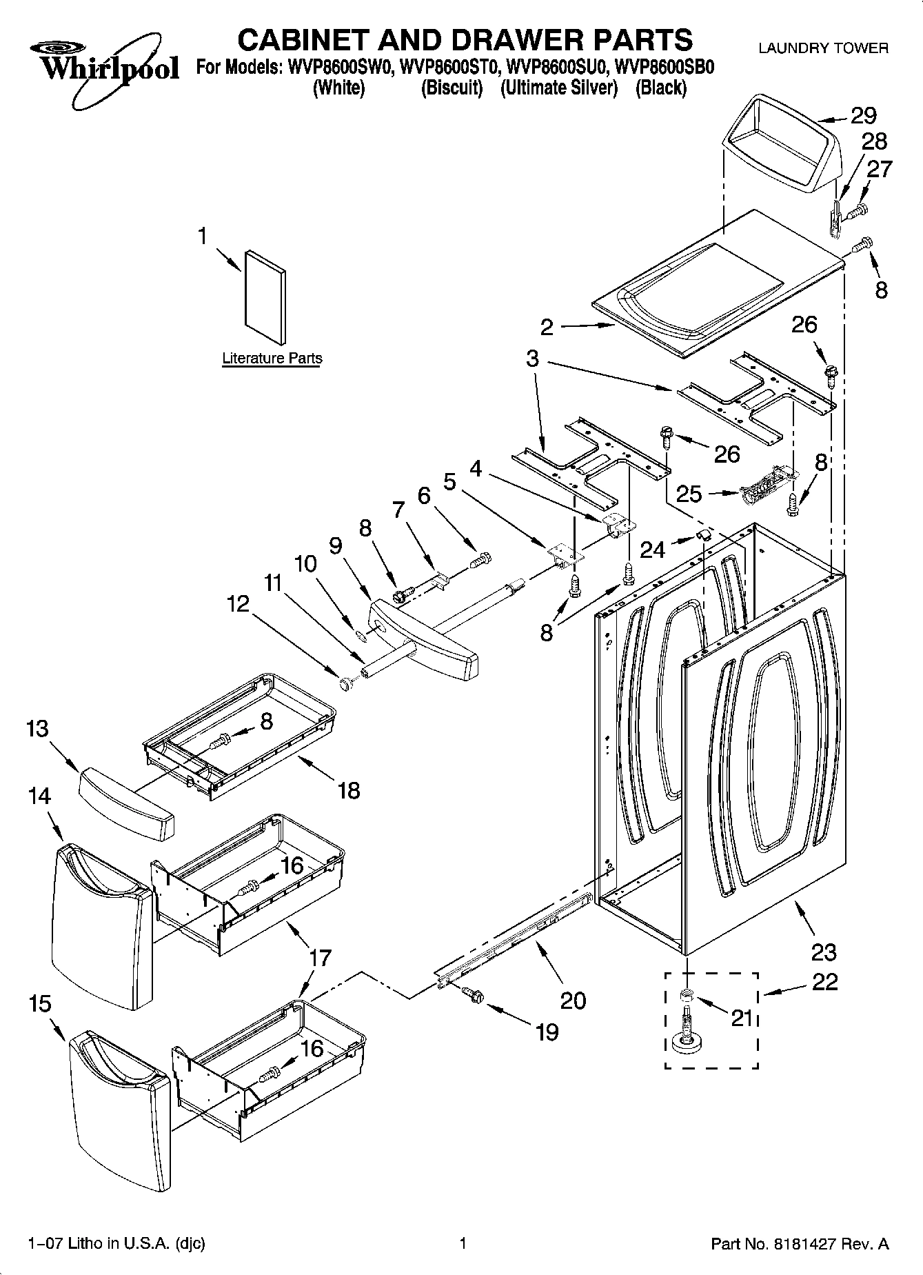 01 - CABINET AND DRAWER PARTS