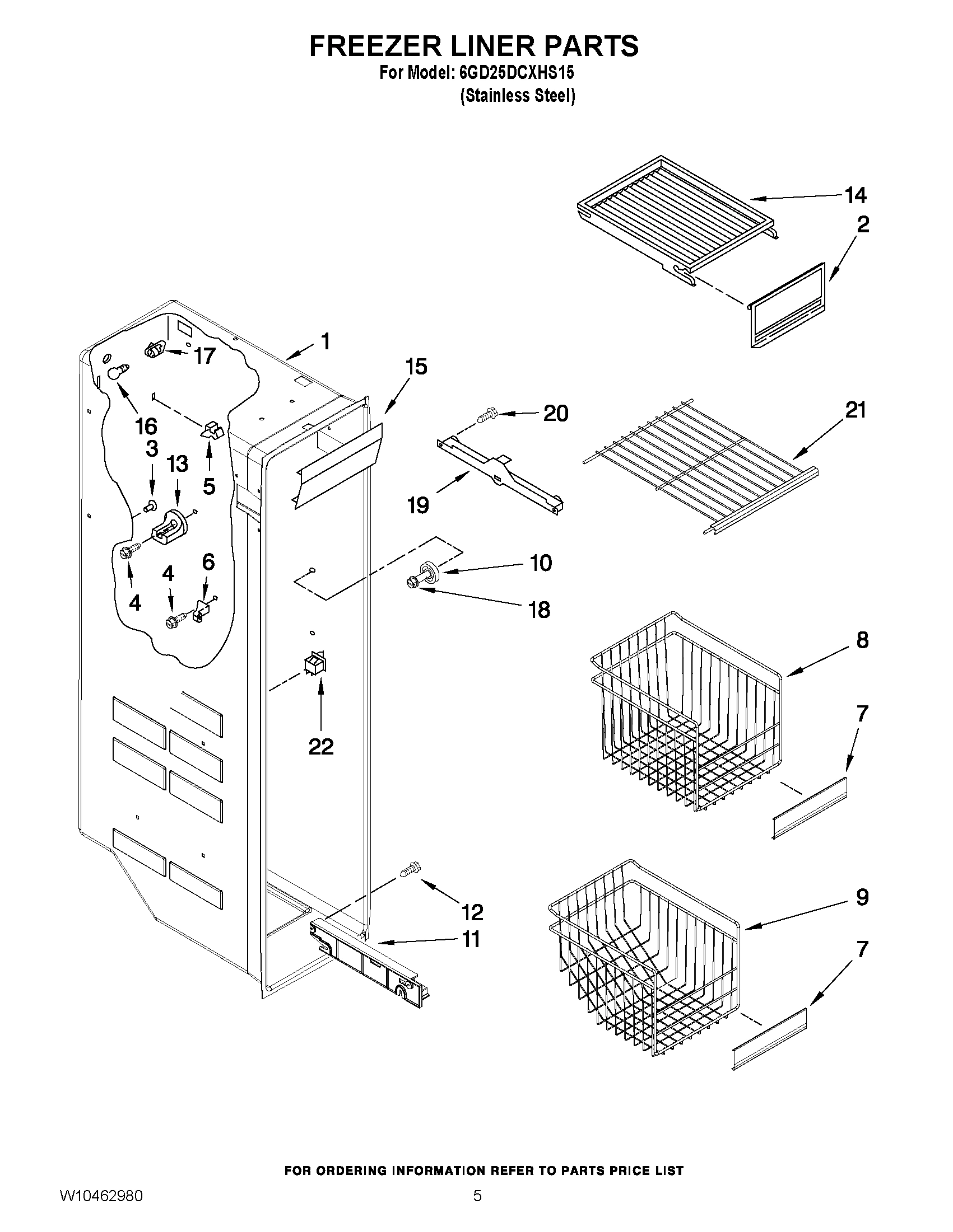 04 - FREEZER LINER PARTS