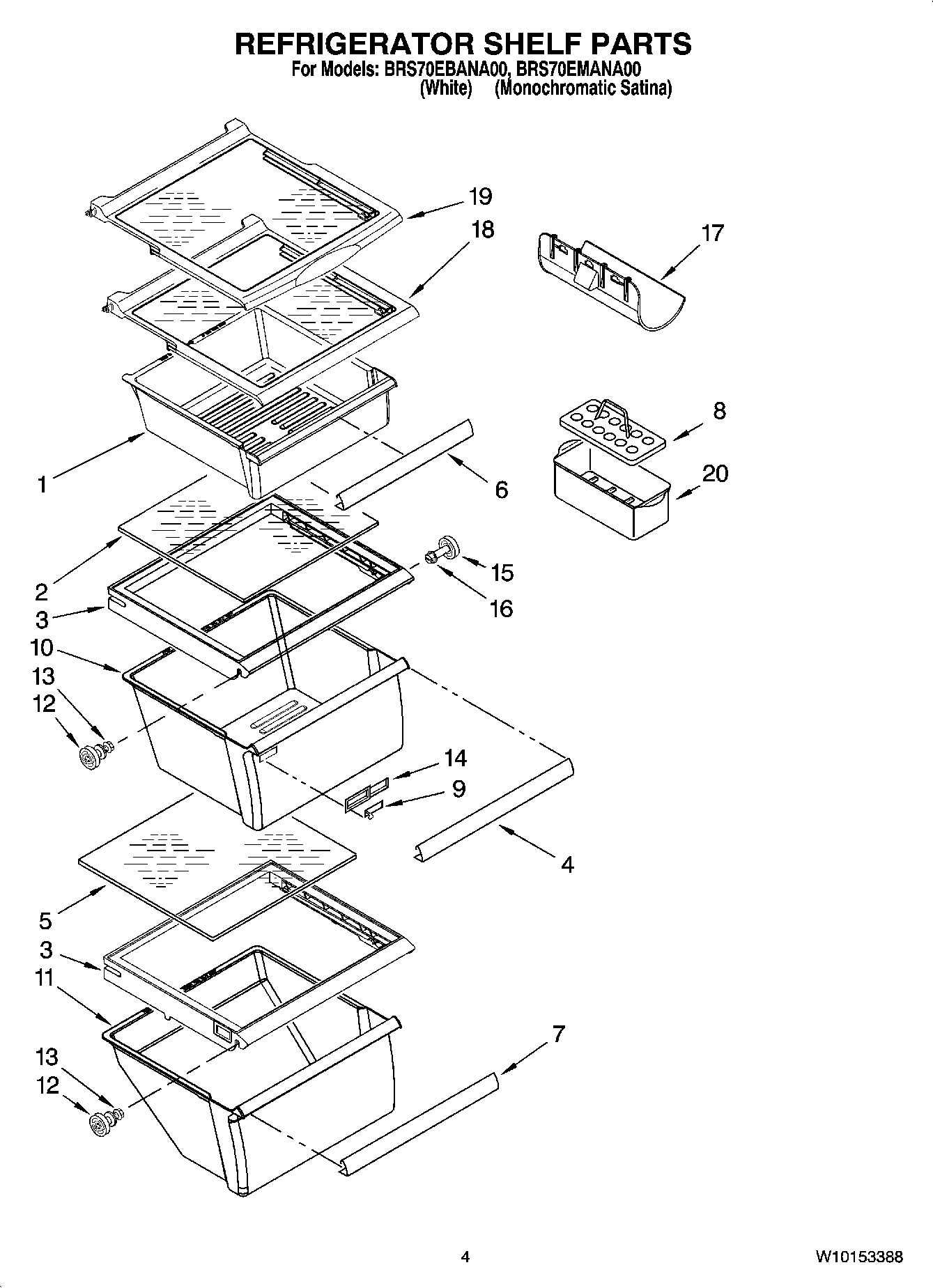 03 - REFRIGERATOR SHELF PARTS