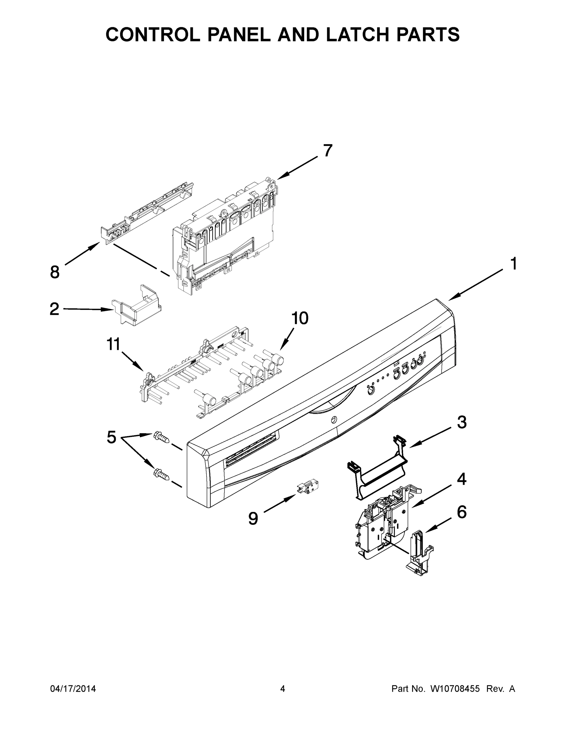 03 - CONTROL PANEL AND LATCH PARTS