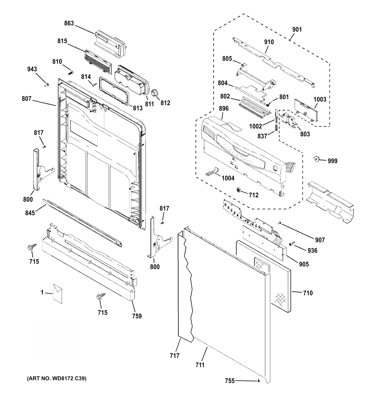 ESCUTCHEON & DOOR ASSEMBLY