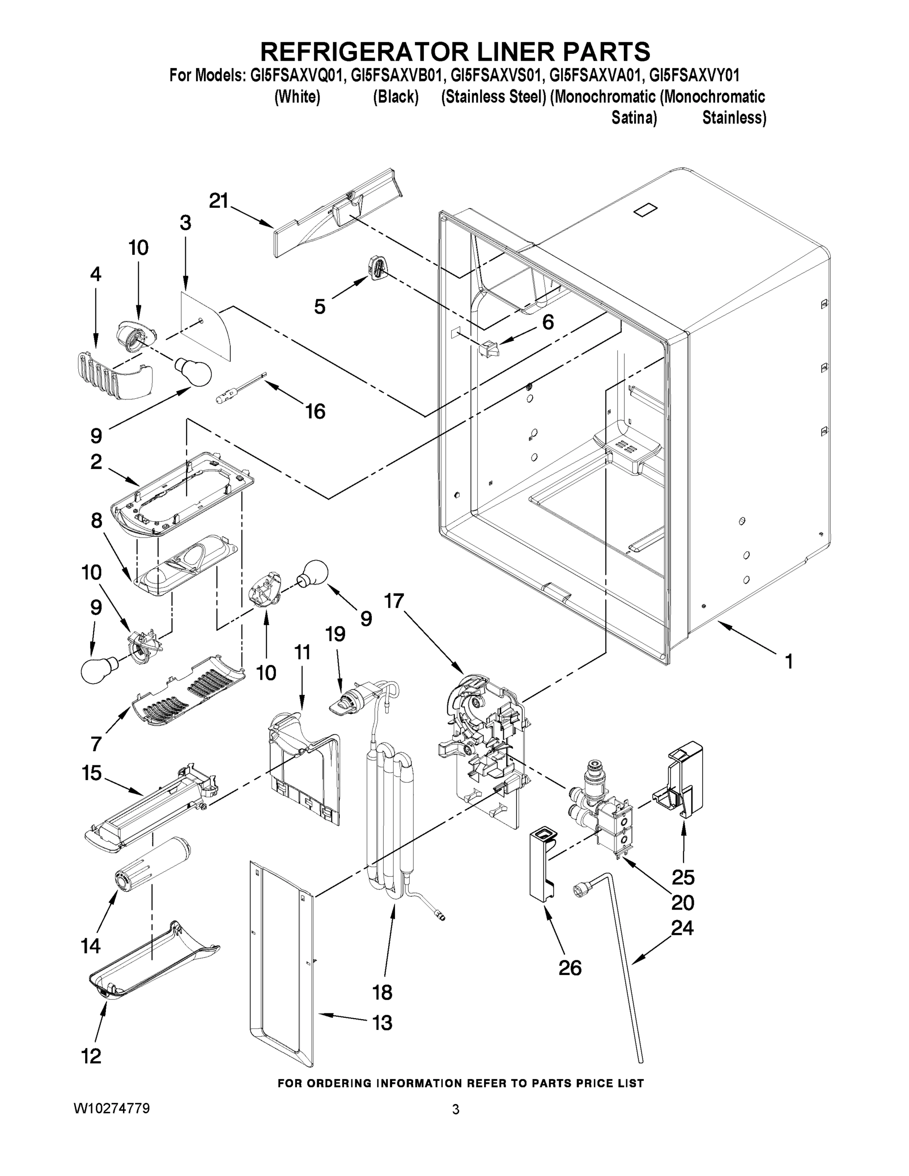 02 - REFRIGERATOR LINER PARTS